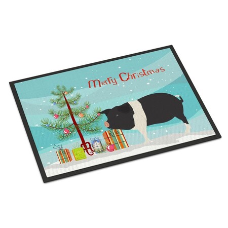 Carolines Treasures Hampshire Pig Christmas Indoor or Outdoor Mat, 18 x 27 in. BB9306MAT